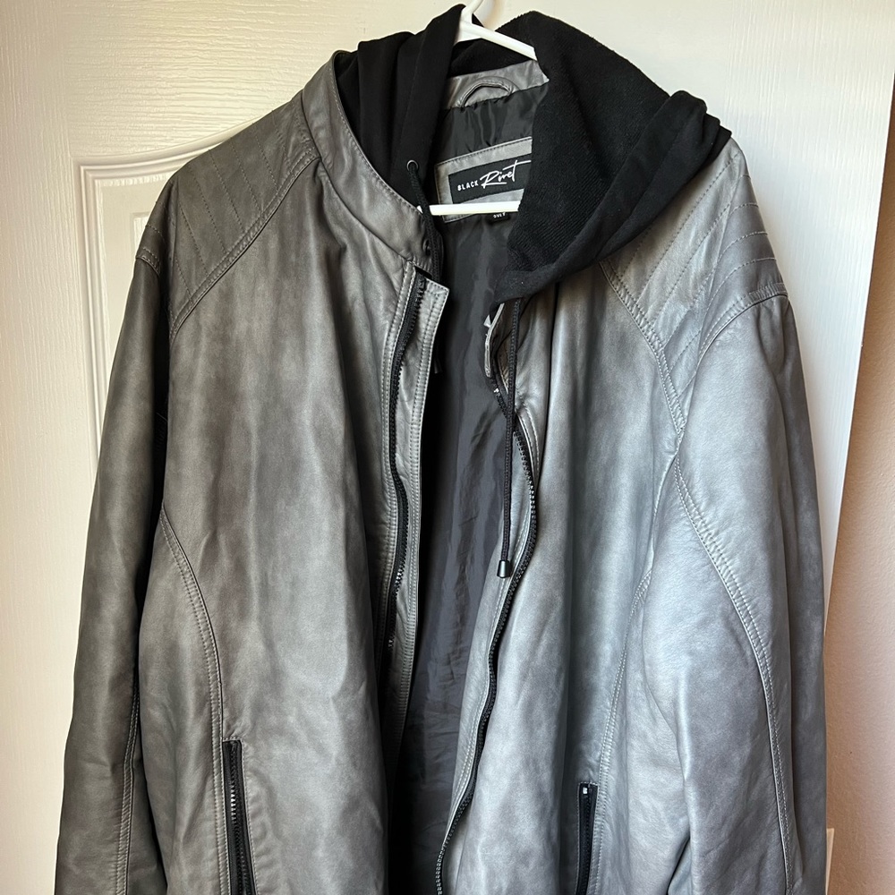 Light Jacket, faux leather with hood